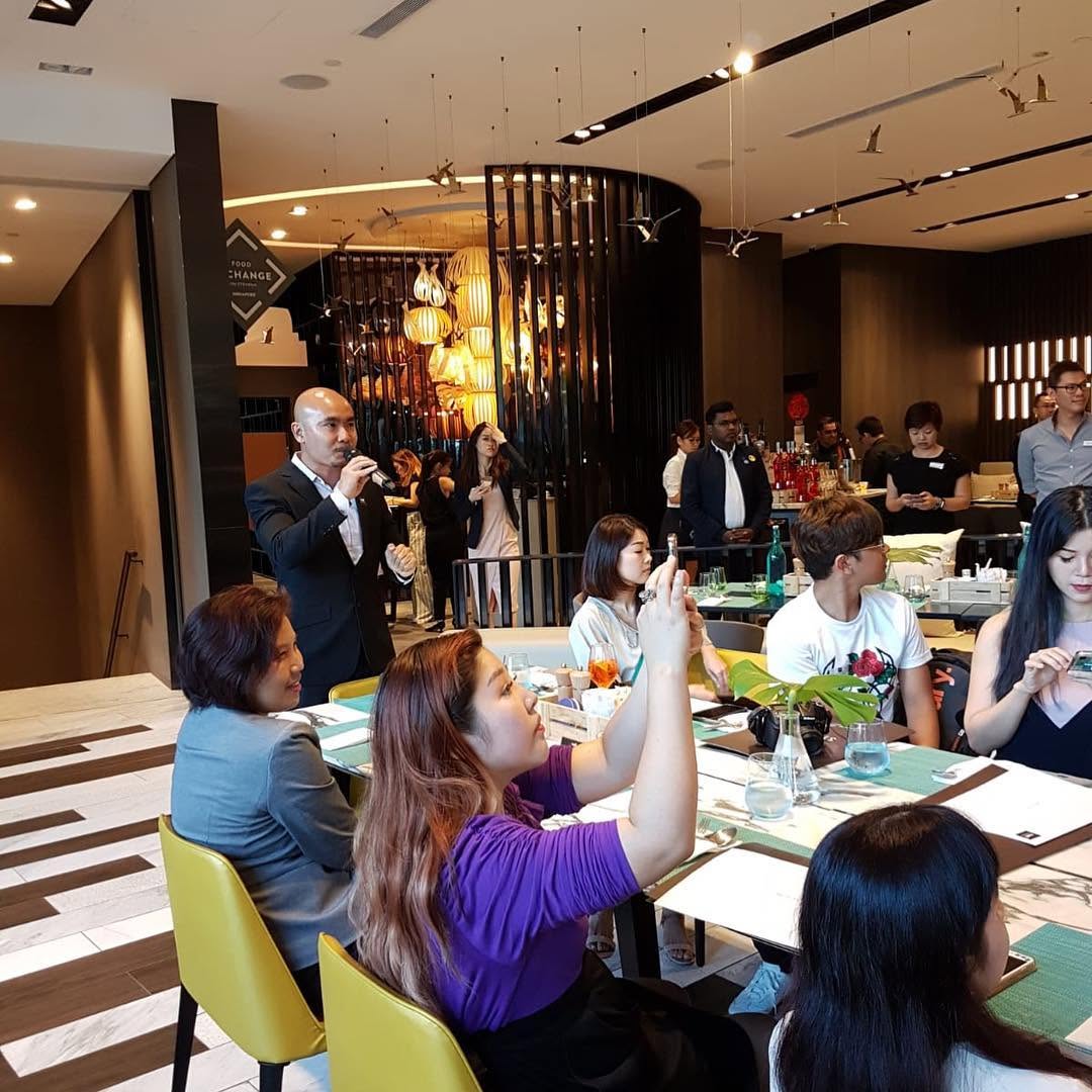 Rick Chan hosting the Dine At Stevens launch at Novotel Singapore on Stevens